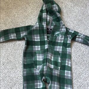 Green Plaid Kids One Piece
